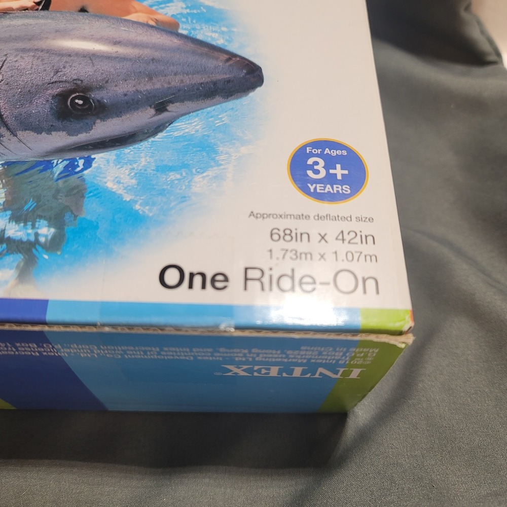 Intex Shark Ride-On Water Toy Pool Float 68in X 42in New Inflatable Floaty 2018 - Picture 3 of 4